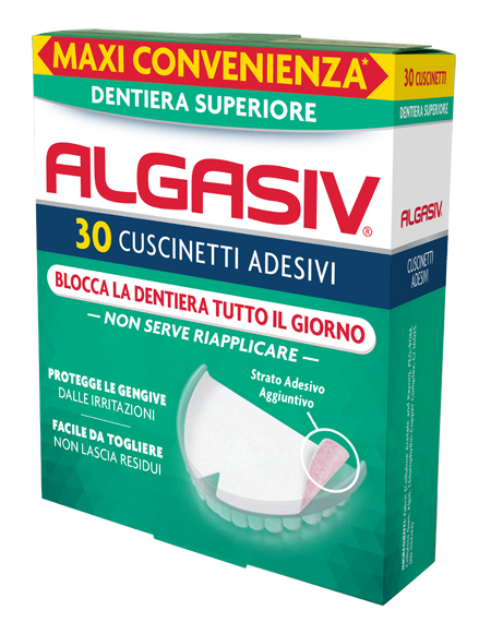 ALGASIV ADESIVO PER PROTESI DENTARIA SUPERIORE 30 PEZZI - Fontenova srl