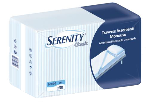 TRAVERSA SALVAMATERASSO PER INCONTINENZA SERENITY RELAX 60X90 CM 30 PEZZI - Fontenova srl