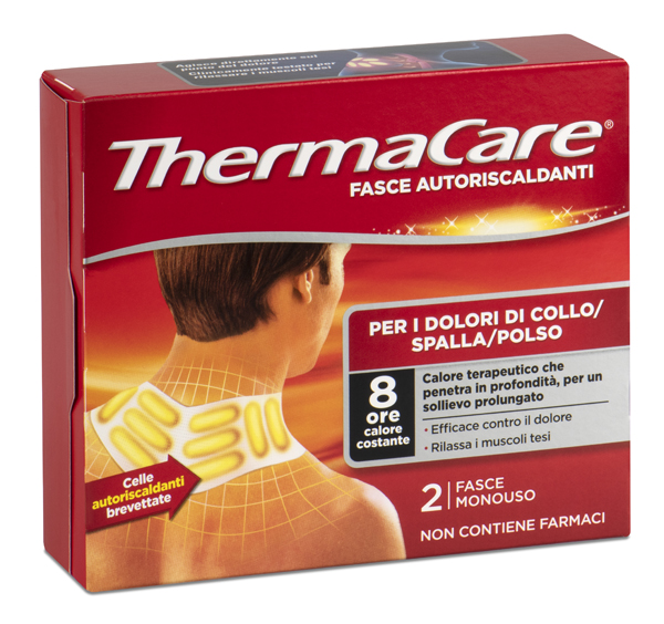 FASCE AUTORISCALDANTI A CALORE TERAPEUTICO THERMACARE COLLO/SPALLA/POLSO 2 PEZZI - Fontenova srl