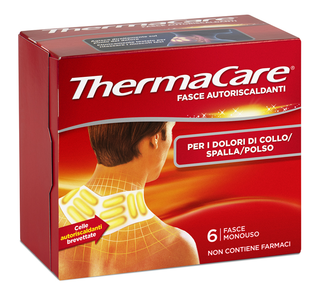 FASCE AUTORISCALDANTI A CALORE TERAPEUTICO THERMACARE COLLO/SPALLA/POLSO 6 PEZZI - Fontenova srl
