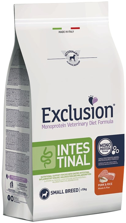 EXCLUSION MONOPROTEIN VETERINARY DIET FORMULA INTESTINAL PORK AND RICE SMALL 2 KG - Fontenova srl