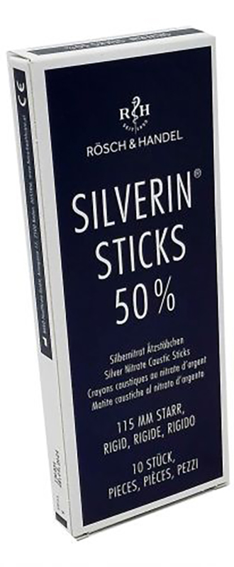 MATITA CAUSTICA SILVERIN NITRATO D'ARGENTO 50% RIGIDA LUNGHEZZA 115 MM 10 PEZZI - Fontenova srl