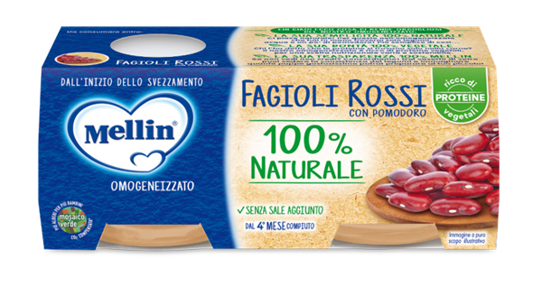 MELLIN OMOGENEIZZATO FAGIOLI ROSSI 2 X 80 G - Fontenova srl