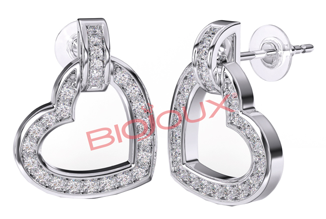 BJT224 ORECCHINI MONTEC HEART STAINLESS STEEL - Fontenova srl