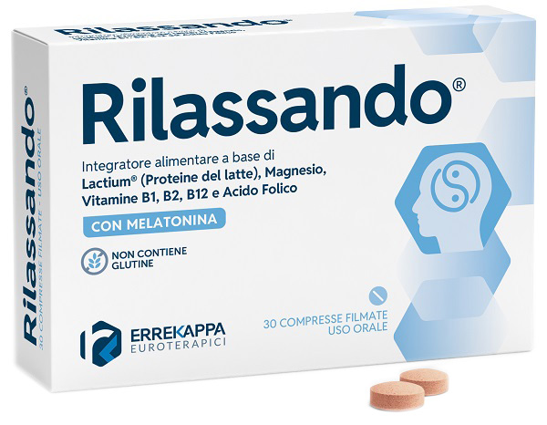 RILASSANDO 30 COMPRESSE FILMATE CON MELATONINA SENZA GLUTINE - Fontenova srl