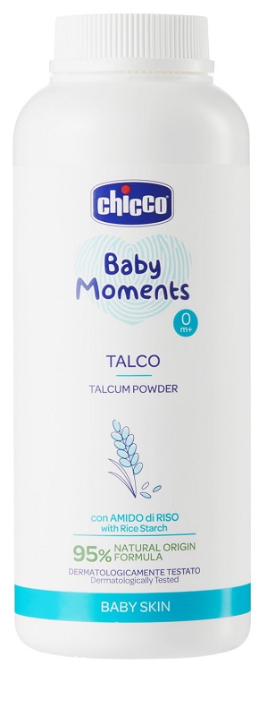 CHICCO BABY MOMENTS TALCO IN POLVERE CON AMIDO DI RISO 150 G - Fontenova srl