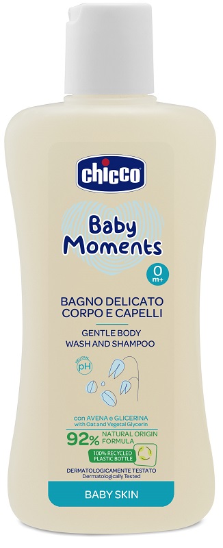 CHICCO BABY MOMENTS BAGNO SHAMPOO DELICATE 200 ML - Fontenova srl