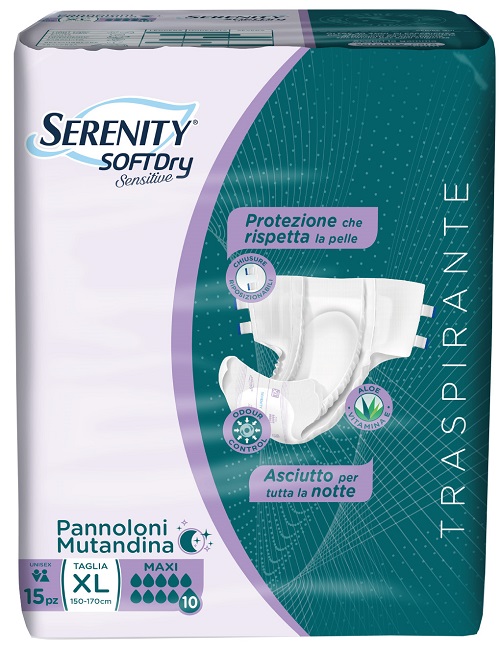 PANNOLONE MUTANDINA SERENITY SD SENSITIVE MAXI XL 15 PEZZI - Fontenova srl