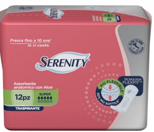 PANNOLONE PER INCONTINENZA SERENITY LIGHT LADY SUPER 12 PEZZI - Fontenova srl