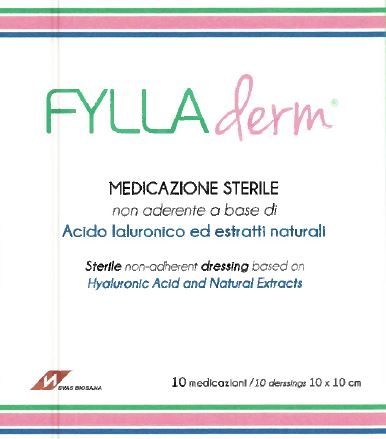 MEDICAZIONE NON ADERENTE FYLLADERM A BASE DI ACIDO IALURONICO 10 X 10 CM 10 BUSTE - Fontenova srl