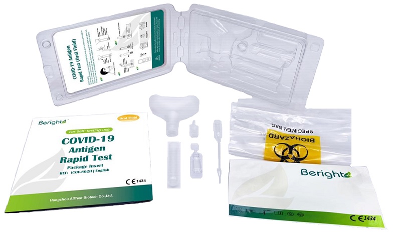 TEST ANTIGENICO RAPIDO COVID-19 ALLTEST AUTODIAGNOSTICO DETERMINAZIONE QUALITATIVA ANTIGENI SARS-COV-2 IN CAMPIONI SALIVARI MEDIANTE IMMUNOCROMATOGRAFIA - Fontenova srl