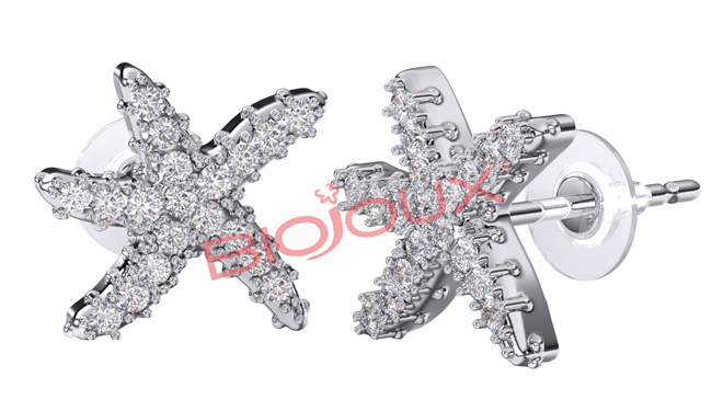 BJT260 ORECCHINI STARFISH STAINLESS STEEL - Fontenova srl
