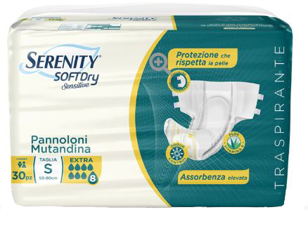 SERENITY PANNOLONE MUTANDINA SD SENSITIVE EXTRA TAGLIA L 30 PEZZI - Fontenova srl
