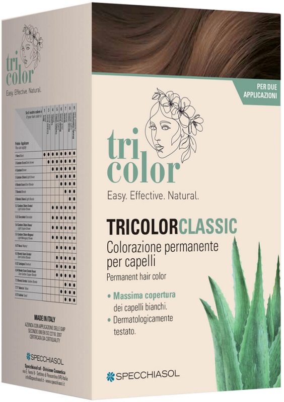 TRICOLOR CLASSIC 5 CASTANO CAFFE' 2 TUBI 50 ML + 2 SHAKER 50 ML + 4 BUSTINE 8 ML - Fontenova srl