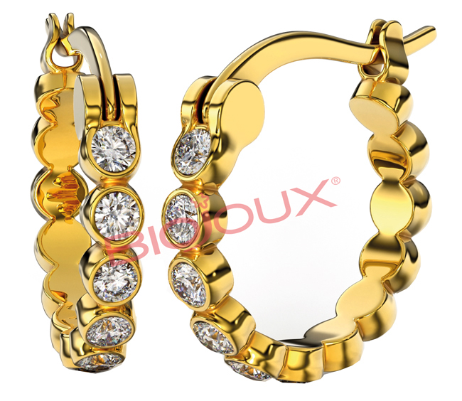 BJT238 ORECCHINI ANNA HOOP GOLD PLATED - Fontenova srl