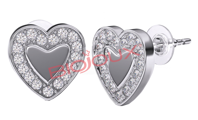 BJT249 ORECCHINI LOVE ME HEART STAINLESS STEEL - Fontenova srl