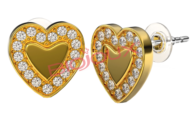 BJT250 ORECCHINI LOVE ME HEART GOLD PLATED - Fontenova srl