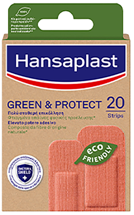 CEROTTO HANSAPLAST IN STRISCIA GREEN&PROTECT M 1X6 CM 10 PEZZI - Fontenova srl