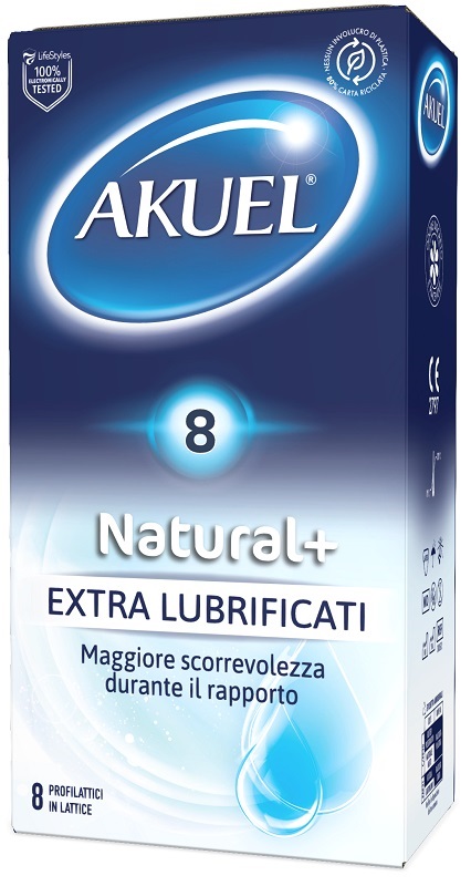 PROFILATTICO AKUEL NATURAL+ EXTRALUBRIFICATO 8 PEZZI - Fontenova srl