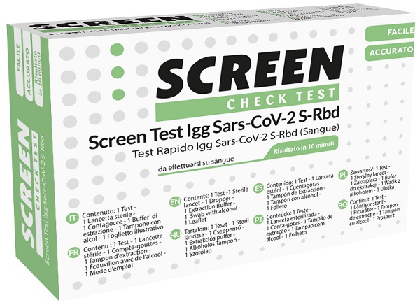 SCREEN TEST SIEROLOGICO RAPIDO AUTODIAGNOSTICO COVID-19 ANTICORPI IGG SARS-COV-2 NEL SANGUE SCREEN - Fontenova srl
