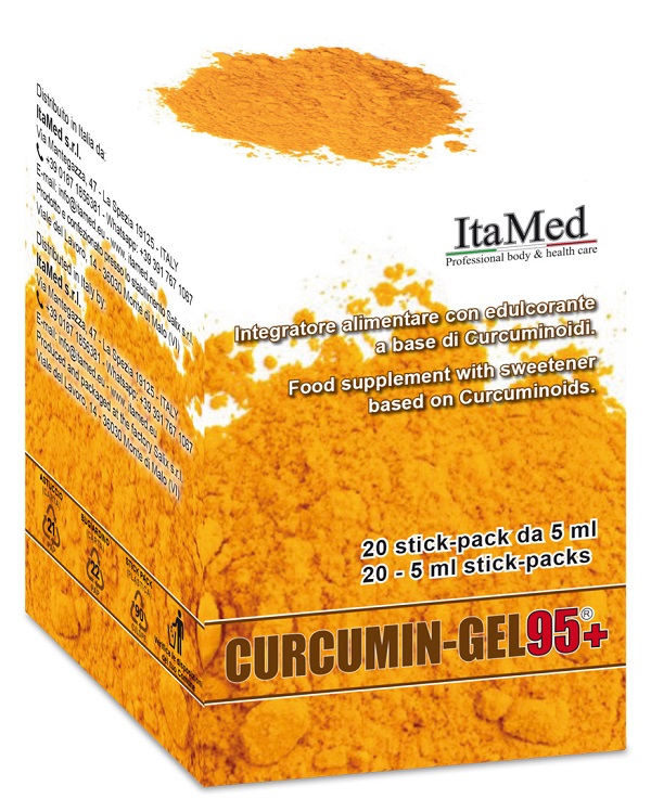 CURCUMIN GEL 95+ 20 BUSTINE STICK PACK MONODOSE DA 5 ML AROMA LAMPONE - Fontenova srl