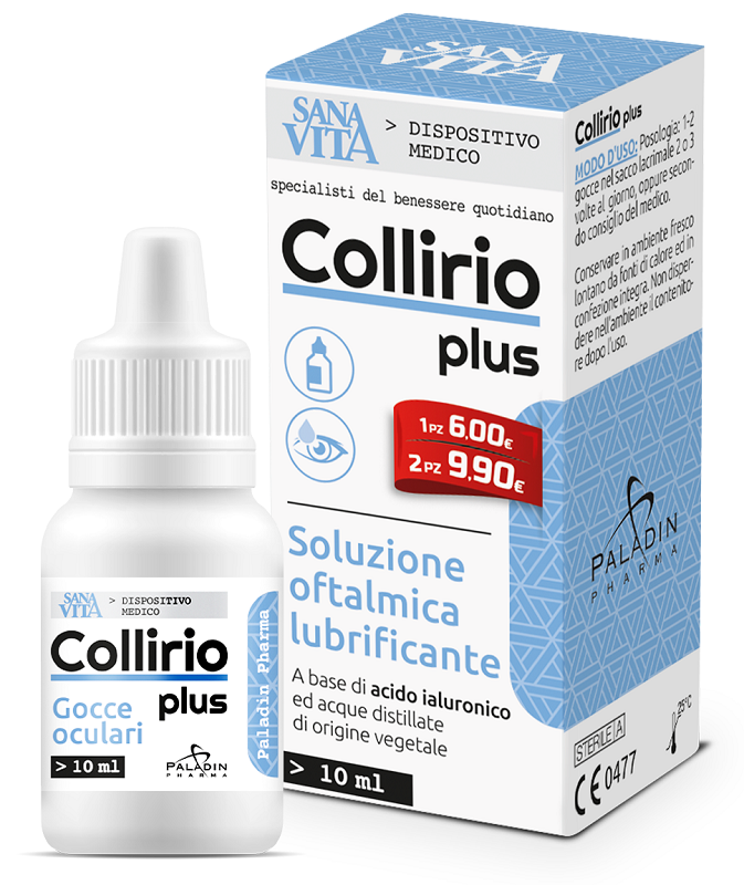 GOCCE OCULARI SANAVITA COLLIRIO PLUS ACIDO IALURONICO10 ML - Fontenova srl