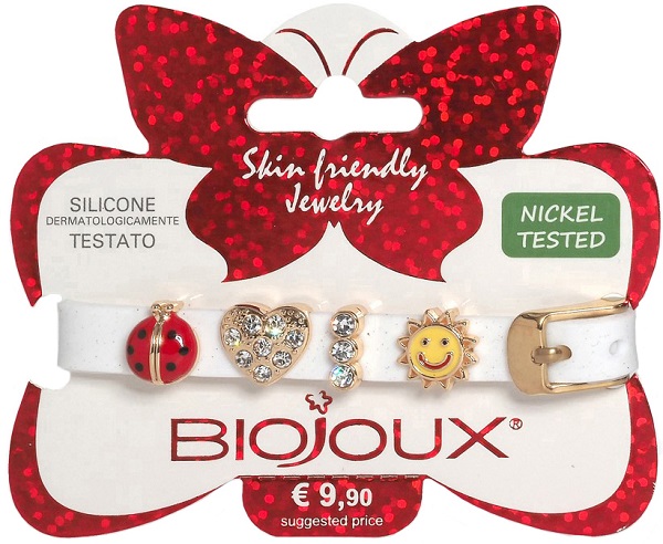 BJB009 BRACCIALE SILIC BIANCO GOLD PLATED - Fontenova srl