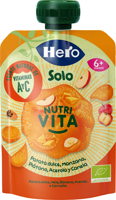HERO BABY SOLO POUCH NUTRI VITA PATATA DOLCE MELA BANANA ACEROLA 100 G - Fontenova srl
