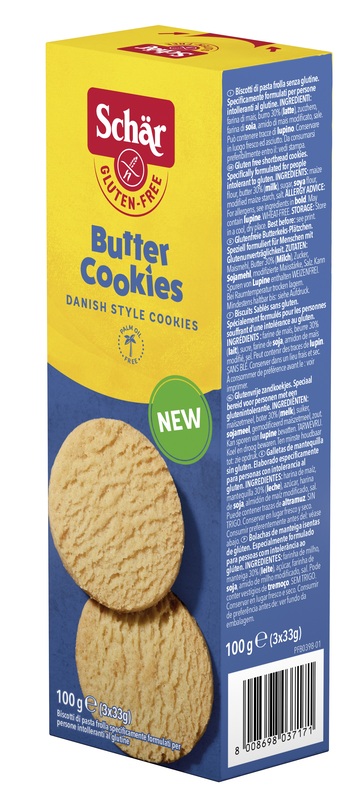 SCHAR BUTTER COOKIES BISCOTTI DI PASTAFROLLA 3 PORZIONI DA 33 G - Fontenova srl