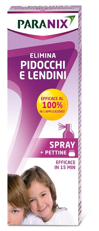 TRATTAMENTO PIDOCCHI E LENDINI PARANIX SPRAY 100 ML + PETTINE - Fontenova srl