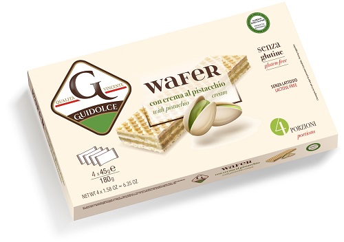 WAFER CON CREMA AL PISTACCHIO 4 PORZIONI X 45 G - Fontenova srl