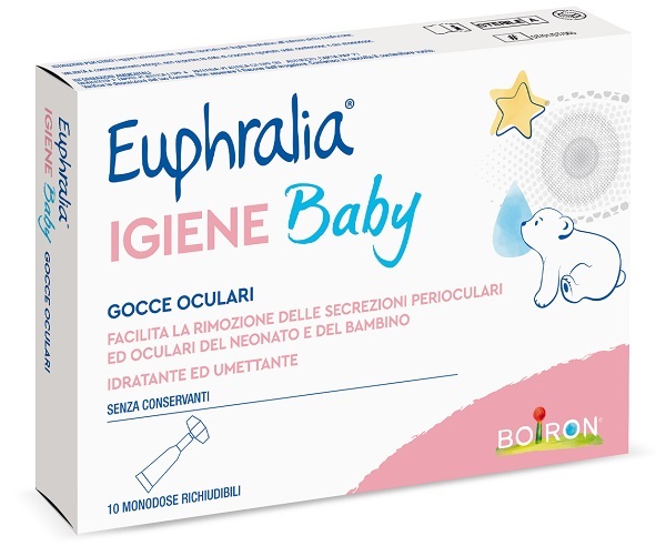 GOCCE OCULARI EUPHRALIA IGIENE BABY 10 MONODOSE RICHIUDIBILI X 0,5 ML - Fontenova srl