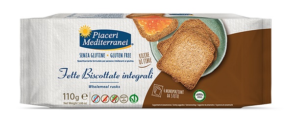 PIACERI MEDITERRANEI FETTE BISCOTTATE INTEGRALI 110 G - Fontenova srl