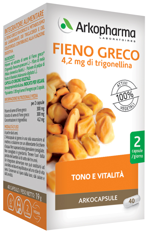 ARKOCAPSULE FIENO GRECO 40 CAPSULE - Fontenova srl