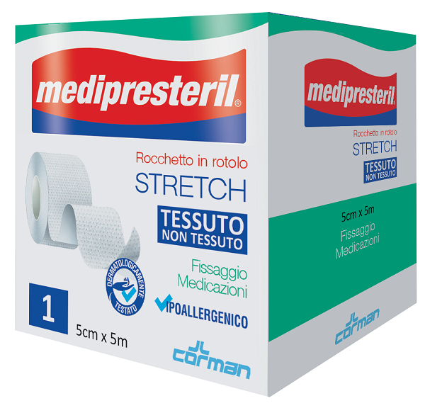 MEDIPRESTERIL ROCCHETTO ROTOLO STRETCH TESSUTO NON TESSUTO 5 CM X 500 CM - Fontenova srl