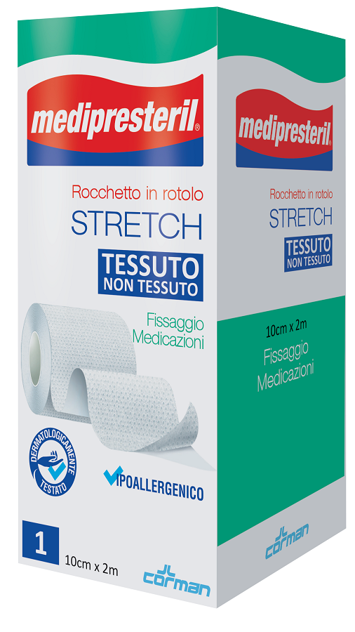 MEDIPRESTERIL ROCCHETTO ROTOLO STRETCH TESSUTO NON TESSUTO 10 CM X 200 CM - Fontenova srl