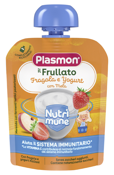 PLASMON NUTRI-MUNE FRAGOLA/YOGURT CON MELA 85 G - Fontenova srl