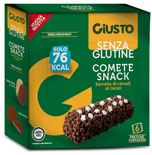 GIUSTO SENZA GLUTINE COMETE SNACK 6 CONFEZIONI DA 20 G - Fontenova srl