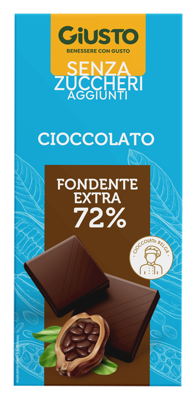 GIUSTO SENZA ZUCCHERO TAVOLETTA EXTRA FONDENTE 85 G - Fontenova srl