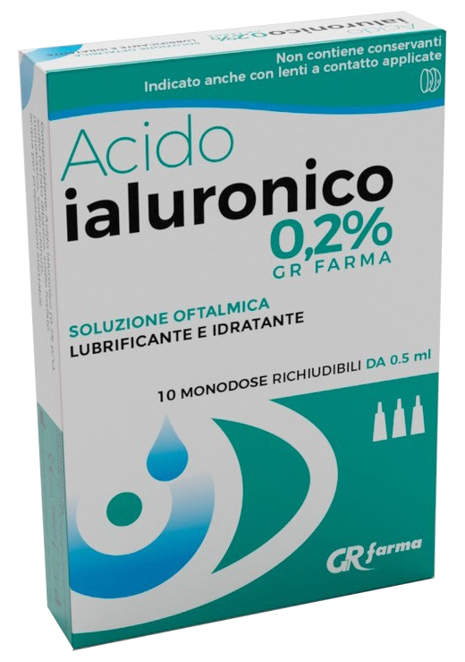 SOLUZIONE OFTALMICA LUBRIFICANTE E IDRATANTE ACIDO IALURONICO 0,2% 10 MONODOSE RICHIUDIBILI DA 0,5 ML - Fontenova srl