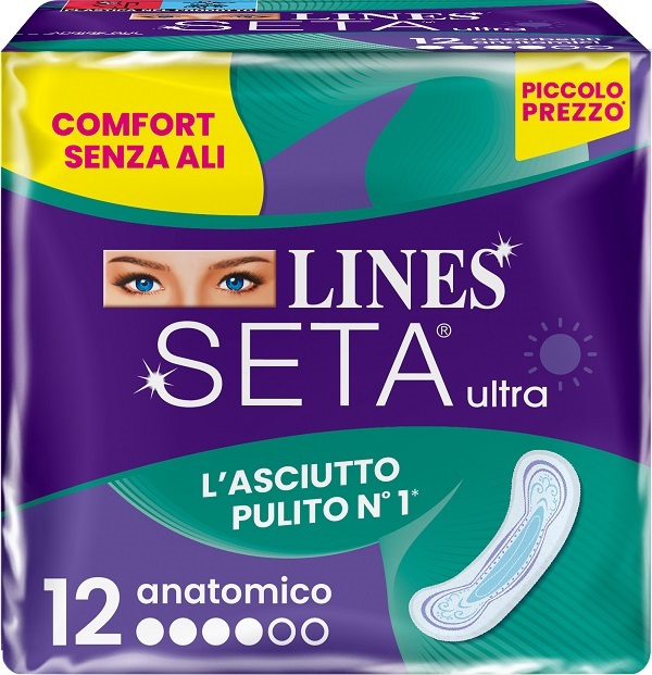 LINES SETA ULTRA ASSORBENTI ANATOMICO DWCT 12 PEZZI - Fontenova srl