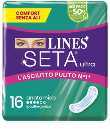 LINES SETA ULTRA ASSORBENTI ANATOMICO CP 16 PEZZI - Fontenova srl