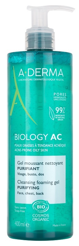 ADERMA BIOLOGY AC GEL DETERGENTE SCHIUMOGENO PURIFICANTE 400 ML - Fontenova srl