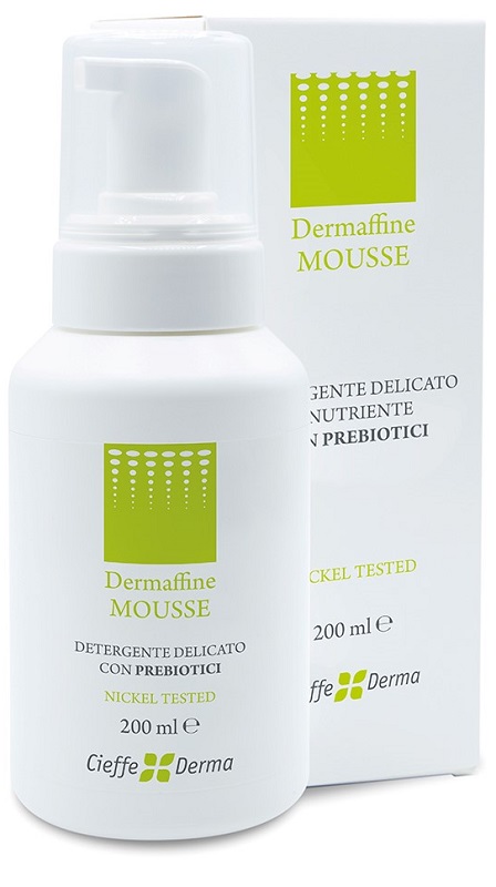 DERMAFFINE MOUSSE DETERGENTE DELICATO E NUTRIENTE CON PREBIOTICI 200 ML - Fontenova srl
