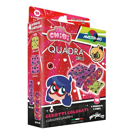CEROTTO MASTER-AID QUADRA GIRLS LADY BUG ASSORTITI 18 PEZZI - Fontenova srl