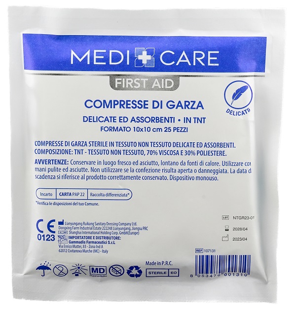GARZA MEDICARE TNT 10X10 CM 25 PEZZI - Fontenova srl