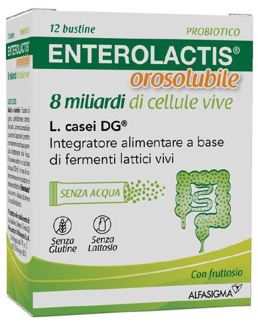 ENTEROLACTIS OROSOLUBILE 12 BUSTINE 8 MILIARDI DI CELLULE VIVE - Fontenova srl