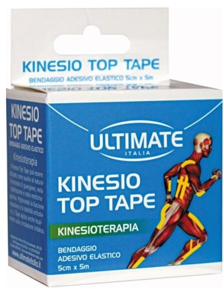BENDAGGIO ADESIVO ELASTICO ULTIMATE ITALIA KINESIO TOP TAPE FUCSIA 5 CM X 5 M - Fontenova srl