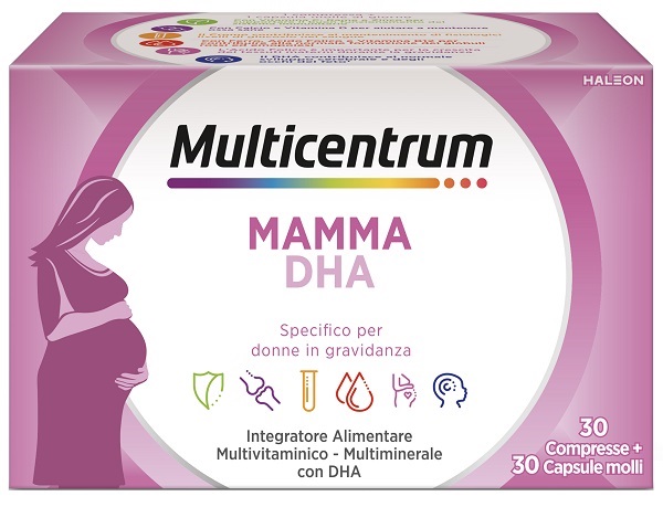 MULTICENTRUM MAMMA DHA 30 COMPRESSE + 30 CAPSULE SENZA GLUTINE E SENZA ZUCCHERI - Fontenova srl