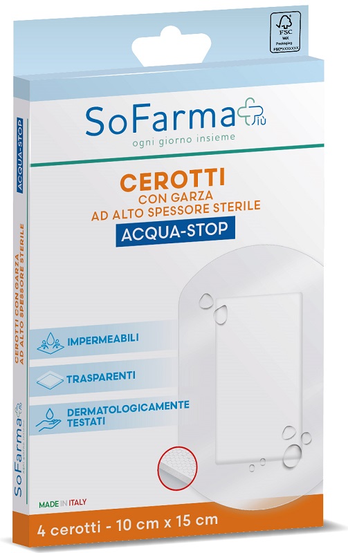 CEROTTO ACQUASTOP 10X15 CM 4 PEZZI SOFARMAPIU' - Fontenova srl